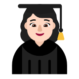 Microsoft(Windows) Woman Student: Light Skin Tone Emoji