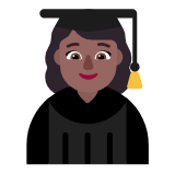 Microsoft(Windows) Woman Student: Medium-Dark Skin Tone Emoji