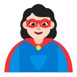 Microsoft(Windows) Woman Superhero: Light Skin Tone Emoji