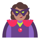 Microsoft(Windows) Woman Supervillain: Medium Skin Tone Emoji