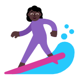 Microsoft(Windows) Woman Surfing: Dark Skin Tone Emoji