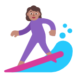 Microsoft(Windows) Woman Surfing: Medium Skin Tone Emoji