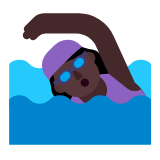 Microsoft(Windows) Woman Swimming: Dark Skin Tone Emoji