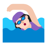 Microsoft(Windows) Woman Swimming: Light Skin Tone Emoji