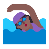 Microsoft(Windows) Woman Swimming: Medium-Dark Skin Tone Emoji