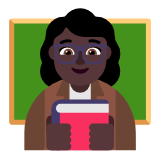 Microsoft(Windows) Woman Teacher: Dark Skin Tone Emoji