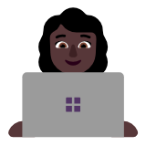 Microsoft(Windows) Woman Technologist: Dark Skin Tone Emoji