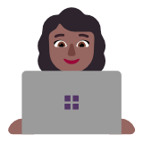 Microsoft(Windows) Woman Technologist: Medium-Dark Skin Tone Emoji