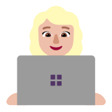 Microsoft(Windows) Woman Technologist: Medium-Light Skin Tone Emoji