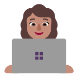 Microsoft(Windows) Woman Technologist: Medium Skin Tone Emoji