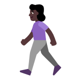 Microsoft(Windows) Woman Walking: Dark Skin Tone Emoji