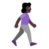 Microsoft(Windows) Woman Walking Facing Right: Dark Skin Tone Emoji