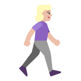 Microsoft(Windows) Woman Walking Facing Right: Medium-Light Skin Tone Emoji