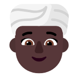 Microsoft(Windows) Woman Wearing Turban: Dark Skin Tone Emoji