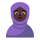 Microsoft(Windows) Woman With Headscarf: Dark Skin Tone Emoji