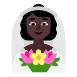 Microsoft(Windows) Woman With Veil: Dark Skin Tone Emoji