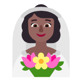 Microsoft(Windows) Woman With Veil: Medium-Dark Skin Tone Emoji