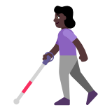 Microsoft(Windows) Woman With White Cane: Dark Skin Tone Emoji