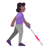 Microsoft(Windows) Woman With White Cane Facing Right: Medium-Dark Skin Tone Emoji