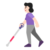 Microsoft(Windows) Woman With White Cane: Light Skin Tone Emoji