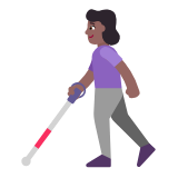 Microsoft(Windows) Woman With White Cane: Medium-Dark Skin Tone Emoji