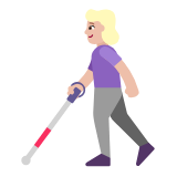 Microsoft(Windows) Woman With White Cane: Medium-Light Skin Tone Emoji