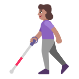 Microsoft(Windows) Woman With White Cane: Medium Skin Tone Emoji