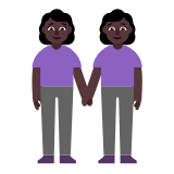 Microsoft(Windows) Women Holding Hands: Dark Skin Tone Emoji