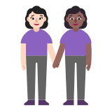 Microsoft(Windows) Women Holding Hands: Light Skin Tone, Medium-Dark Skin Tone Emoji