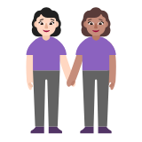 Microsoft(Windows) Women Holding Hands: Light Skin Tone, Medium Skin Tone Emoji