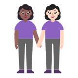 Microsoft(Windows) Women Holding Hands: Medium-Dark Skin Tone, Light Skin Tone Emoji