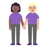 Microsoft(Windows) Women Holding Hands: Medium-Dark Skin Tone, Medium-Light Skin Tone Emoji