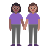 Microsoft(Windows) Women Holding Hands: Medium-Dark Skin Tone, Medium Skin Tone Emoji