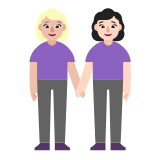 Microsoft(Windows) Women Holding Hands: Medium-Light Skin Tone, Light Skin Tone Emoji