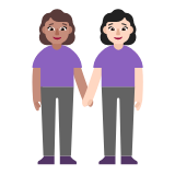 Microsoft(Windows) Women Holding Hands: Medium Skin Tone, Light Skin Tone Emoji