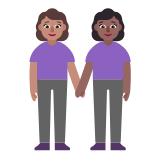 Microsoft(Windows) Women Holding Hands: Medium Skin Tone, Medium-Dark Skin Tone Emoji